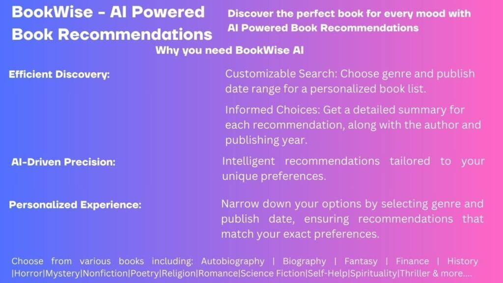 Free Ai Tool BookWise AI